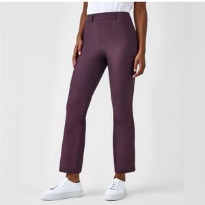 SPANX Sunshine Kick Flare Pant in Burgundy Print Nylon UPF Casual Pants Size S